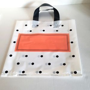 πNEW 10 pc Dots Design White Shopping Bags 11" Height x 12.25" in. Width Inside